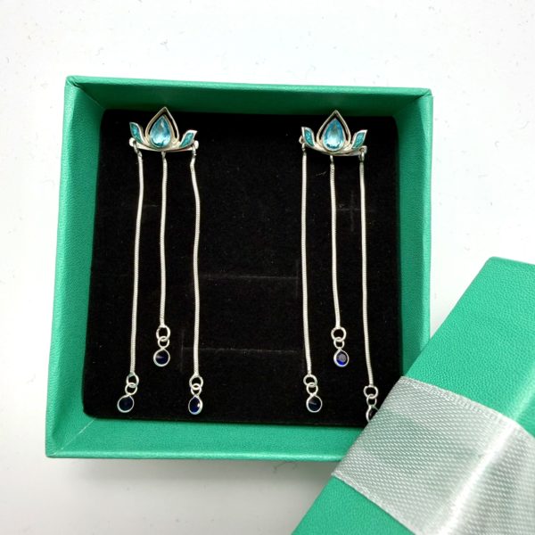 Lotus By Argento საყურეები 999 ვერცხლი/მინანქარი